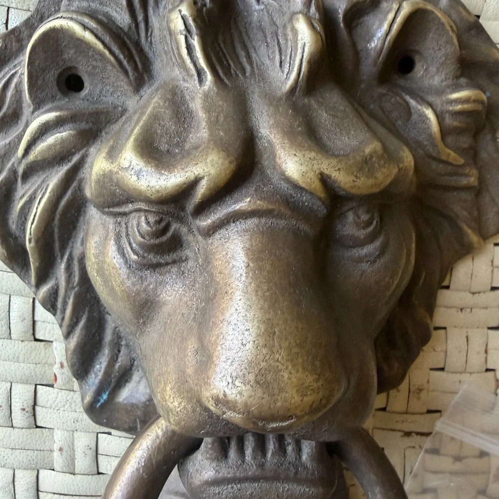 Bronze Lion Head Door/ Gate Knocker Giant SAN PACIFIC INC NWT